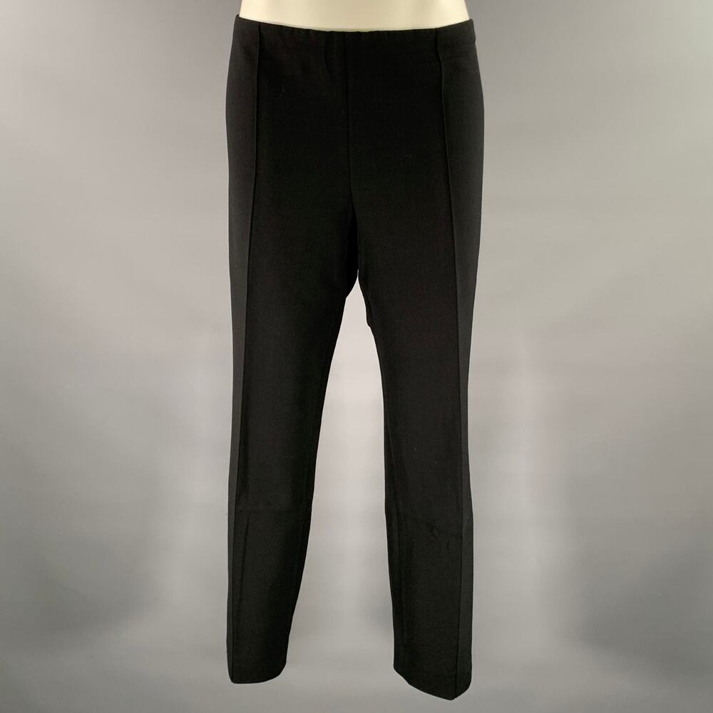 THE ROW Size 12 Black Wool Elastane Side Zipper Casual Pants